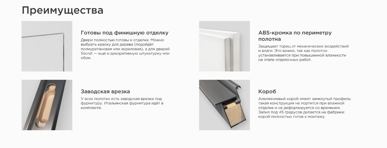 Преимущества скрытых дверей под покраску